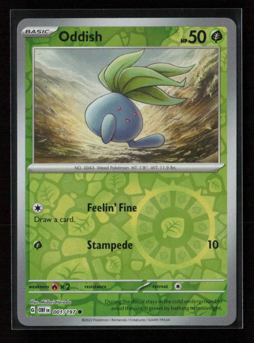 Oddish Common SV03: Obsidian Flames 001/197 NM - Kang's Collectibles