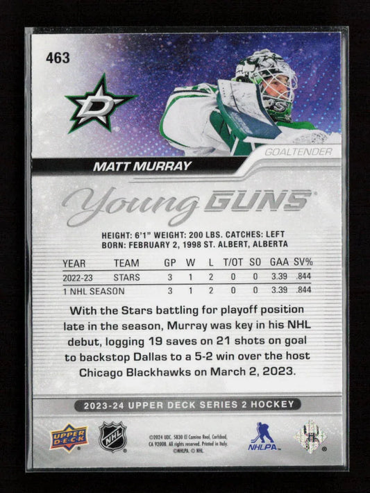 Matt Murray 2023 Upper Deck Young Gun 463 NM - Kang's Collectibles