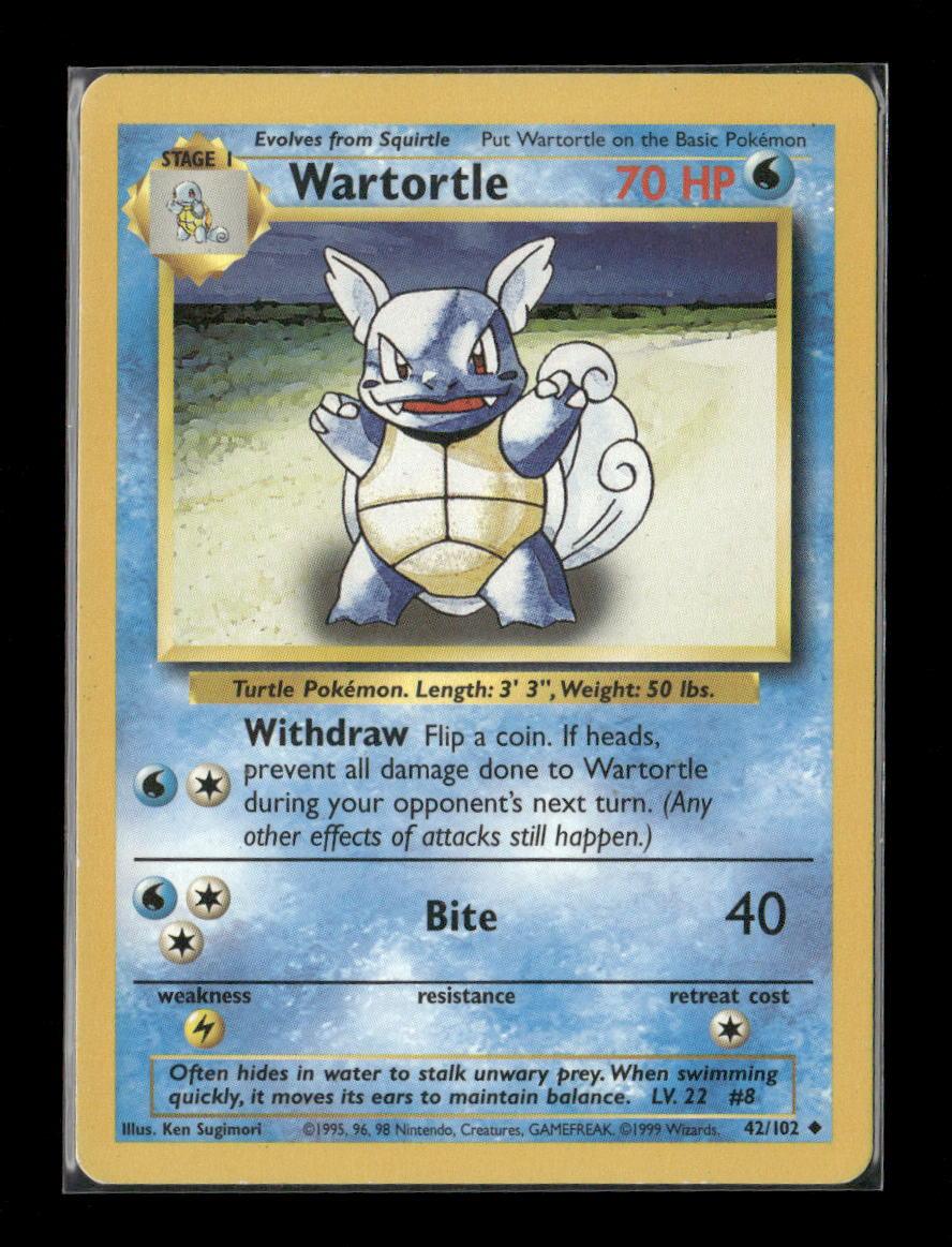 Wartortle Uncommon Base Set 042/102 LP - Kang's Collectibles