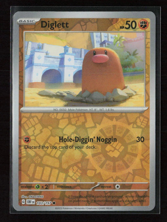 Diglett Common SV03: Obsidian Flames 103/197 NM