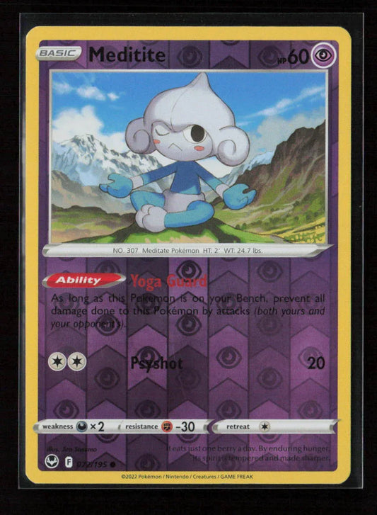 Meditite Common SWSH12: Silver Tempest 072/195 NM - Kang's Collectibles