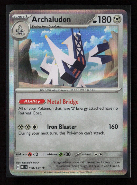 Archaludon Rare SV: Prismatic Evolutions 070/131 NM - Kang's Collectibles