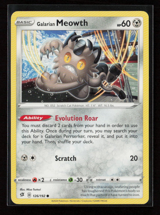 Galarian Meowth Common SWSH02: Rebel Clash 126/192 LP