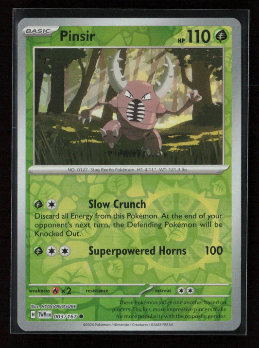 Pinsir - Common SV06: Twilight Masquerade 003/167 NM - Kang's Collectibles