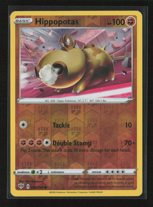 Hippopotas Common SWSH03: Darkness Ablaze 093/189 NM