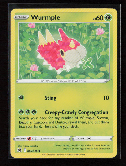 Wurmple Common SWSH11: Lost Origin 006/196 LP