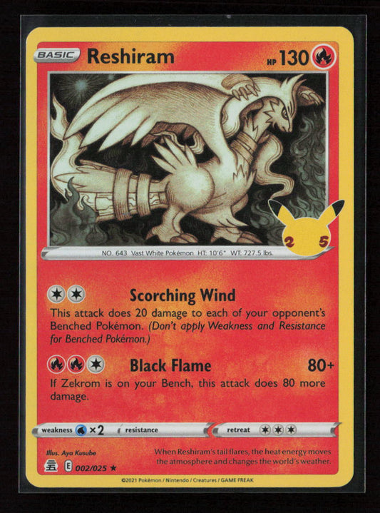 Reshiram Holo Rare Celebrations 002/025 NM