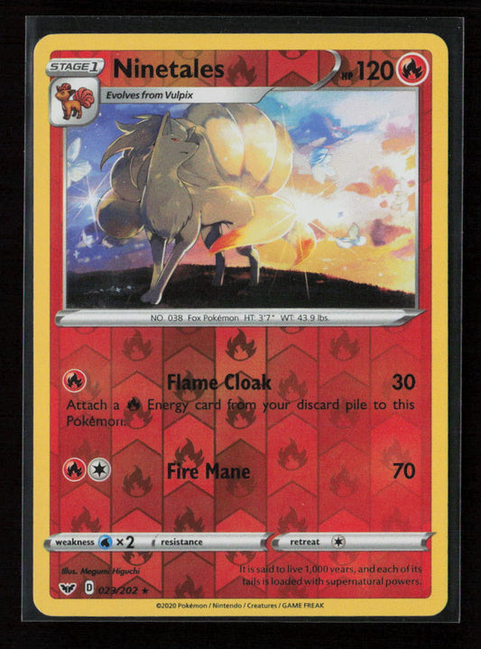 Ninetales Rare SWSH01: Sword & Shield Base Set 023/202 LP