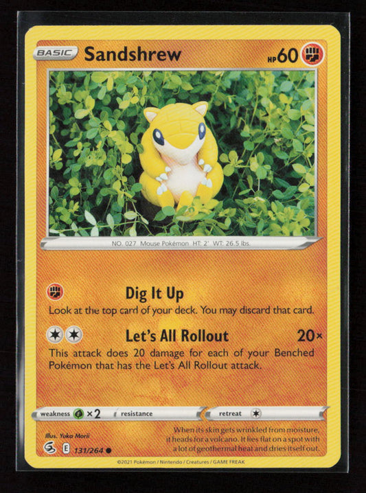 Sandshrew Common SWSH08: Fusion Strike 131/264 LP