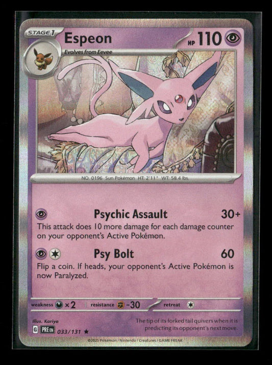 Espeon Rare SV: Prismatic Evolutions 033/131 NM - Kang's Collectibles