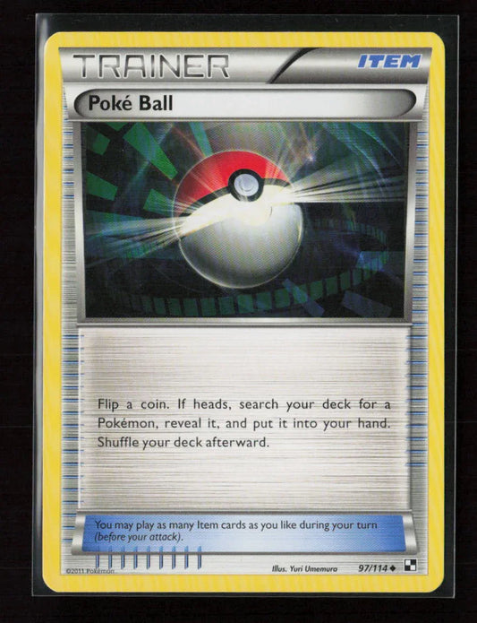 Poke Ball Uncommon Black and White 97/114 LP - Kang's Collectibles