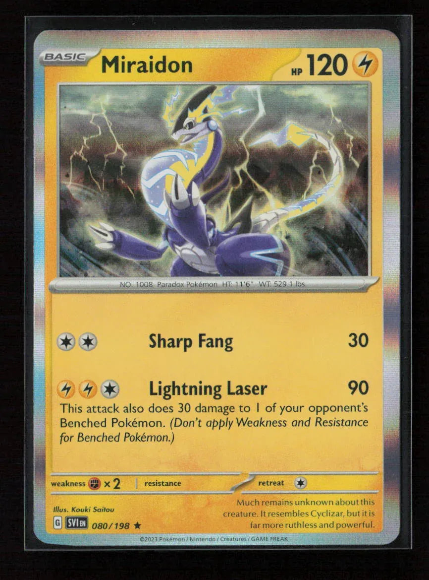 Miraidon Rare SV01: Scarlet & Violet Base Set 080/198 NM - Kang's Collectibles
