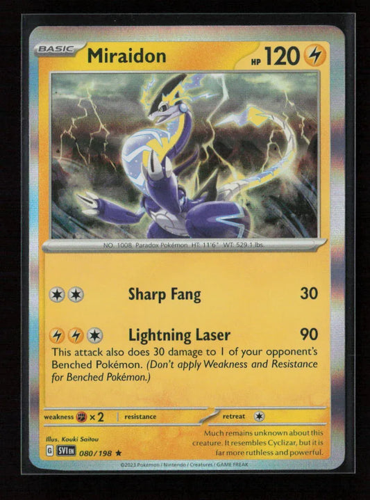 Miraidon Rare SV01: Scarlet & Violet Base Set 080/198 NM - Kang's Collectibles