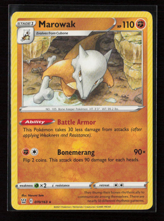 Marowak Rare SWSH05: Battle Styles 070/163 LP