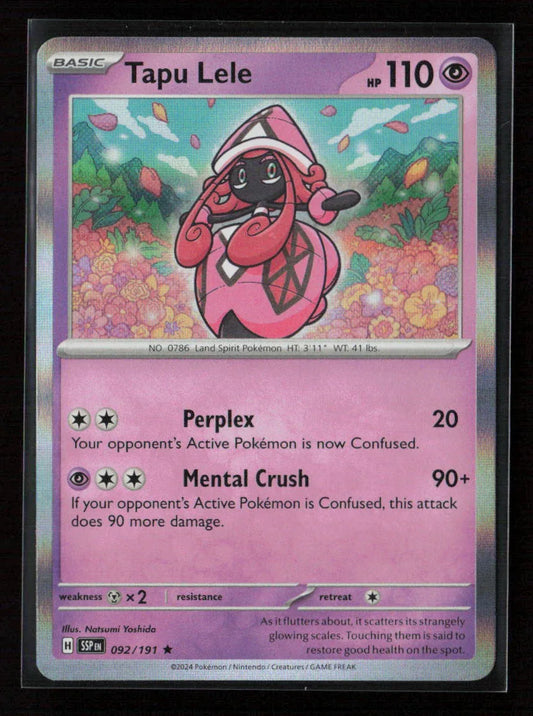 Tapu Lele Rare SV08: Surging Sparks 092/191 NM - Kang's Collectibles