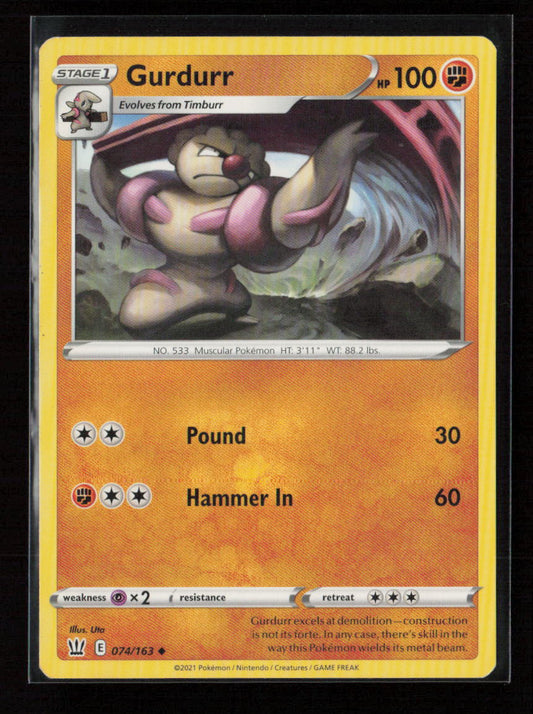 Gurdurr Uncommon SWSH05: Battle Styles 074/163 LP