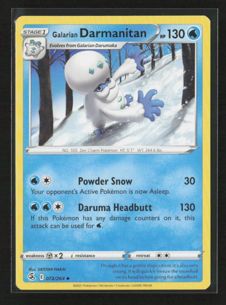 Galarian Darmanitan Uncommon SWSH08: Fusion Strike 072/264 NM - Kang's Collectibles