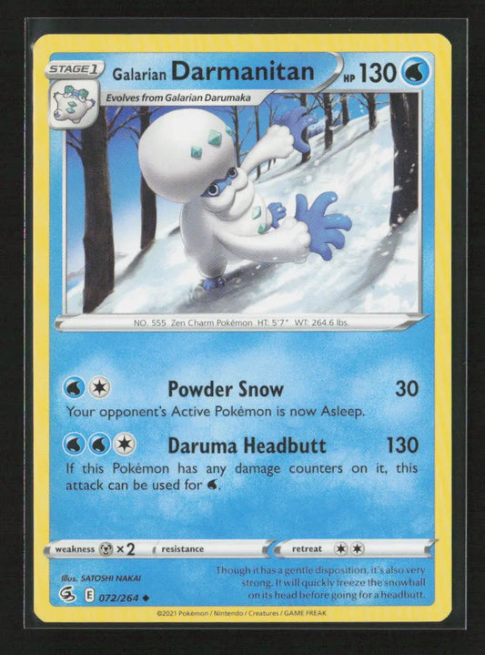 Galarian Darmanitan Uncommon SWSH08: Fusion Strike 072/264 NM - Kang's Collectibles