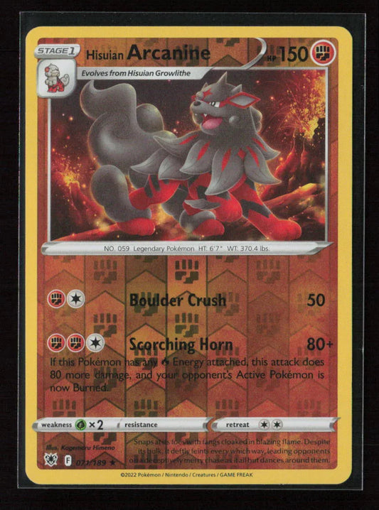 Hisuian Arcanine Rare SWSH10: Astral Radiance 071/189 NM - Kang's Collectibles