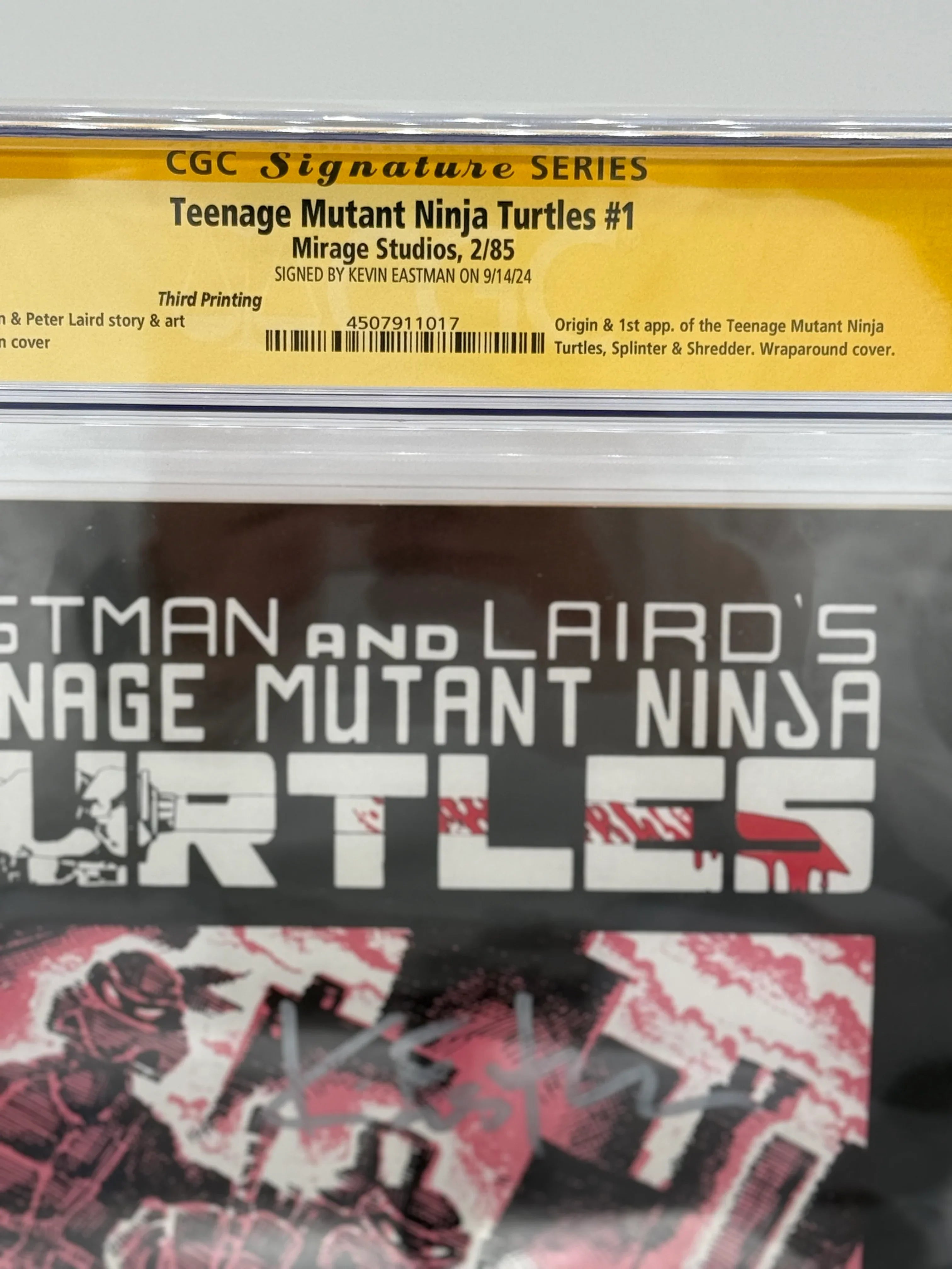 TMNT #1 CGC 9.2 - Signed by Kevin Eastman - 1984 Mirage First Print - Kang's Collectibles