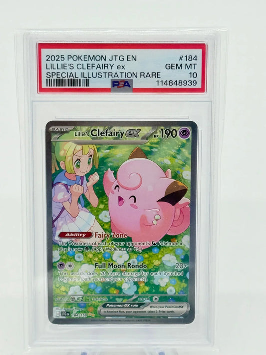 PSA 10 Lillie's Clefairy ex #184/182 - Prismatic Evolutions Special Illustration Rare - Kang's Collectibles