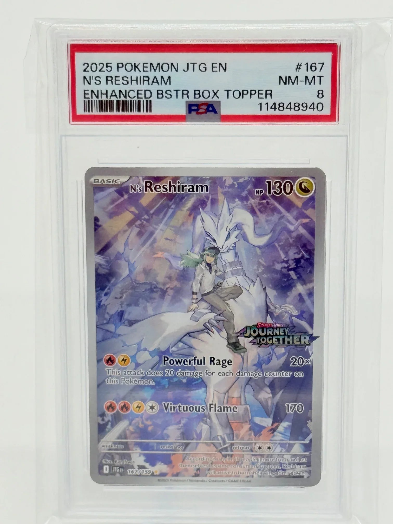 PSA 8 - N's Reshiram #167 Stamped. - Kang's Collectibles