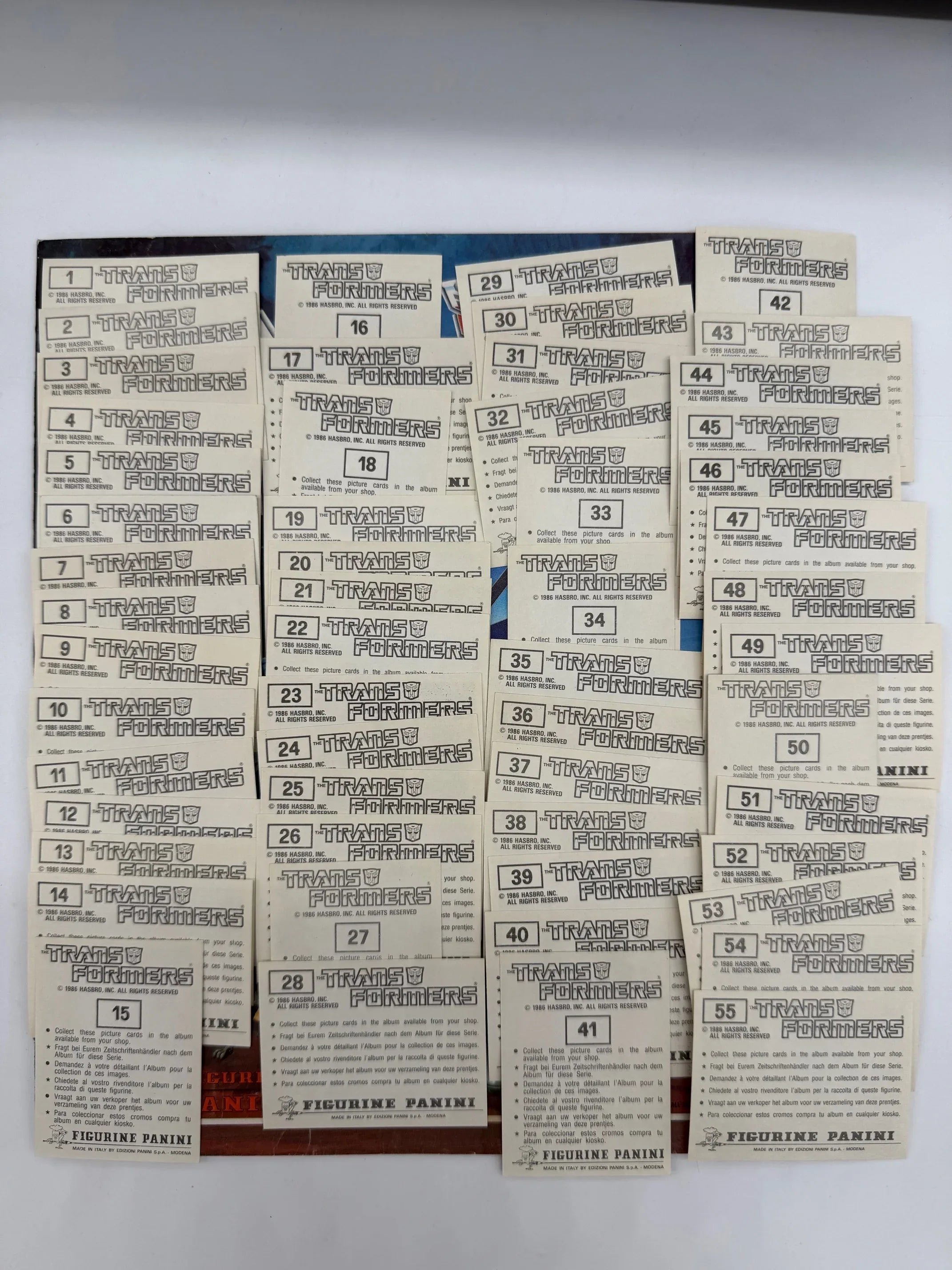 RARE 1986 Panini Transformers Sticker Album - 256 Un-Used Stickers - COMPLETE - Kang's Collectibles