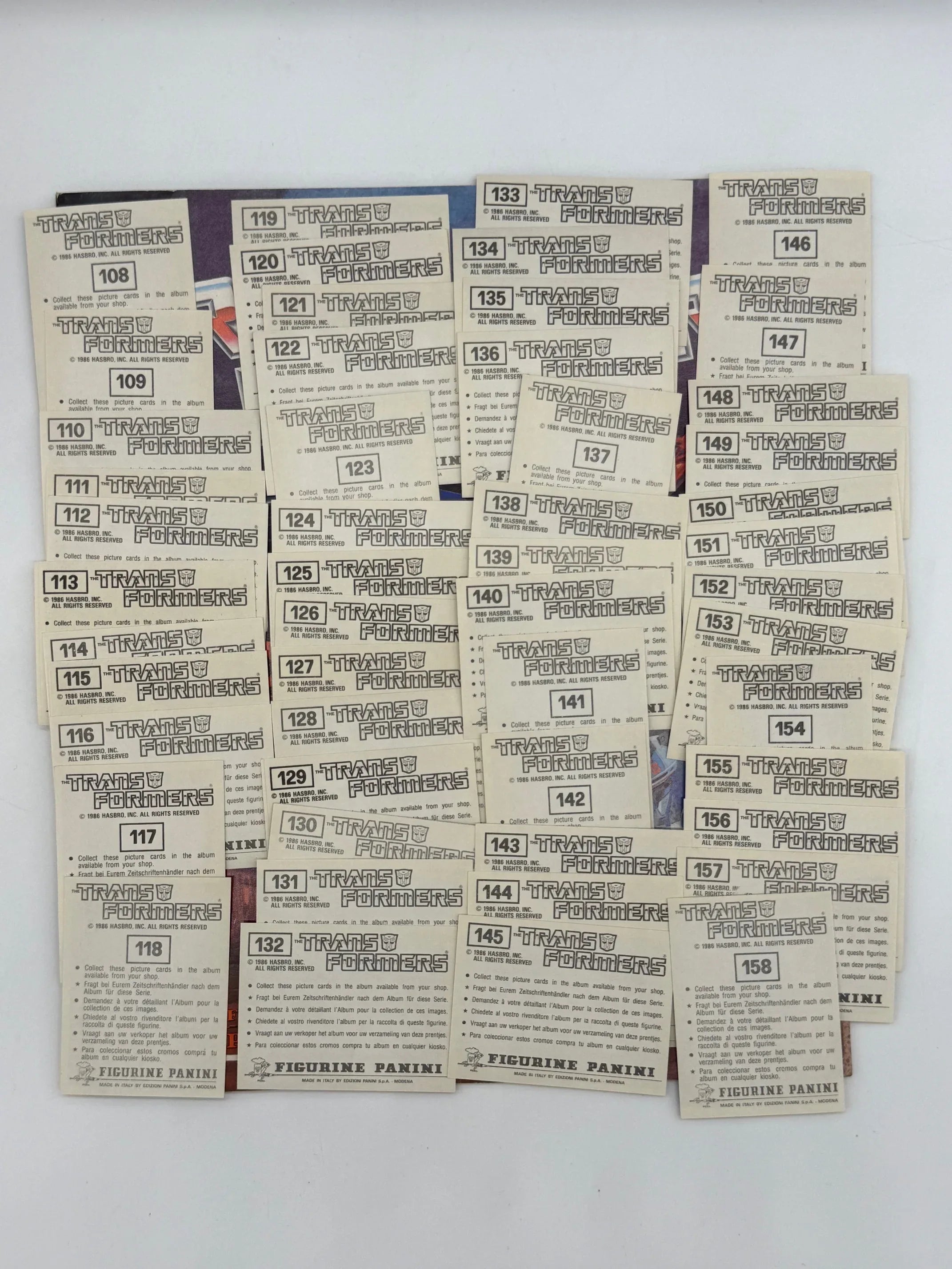 RARE 1986 Panini Transformers Sticker Album - 256 Un-Used Stickers - COMPLETE - Kang's Collectibles