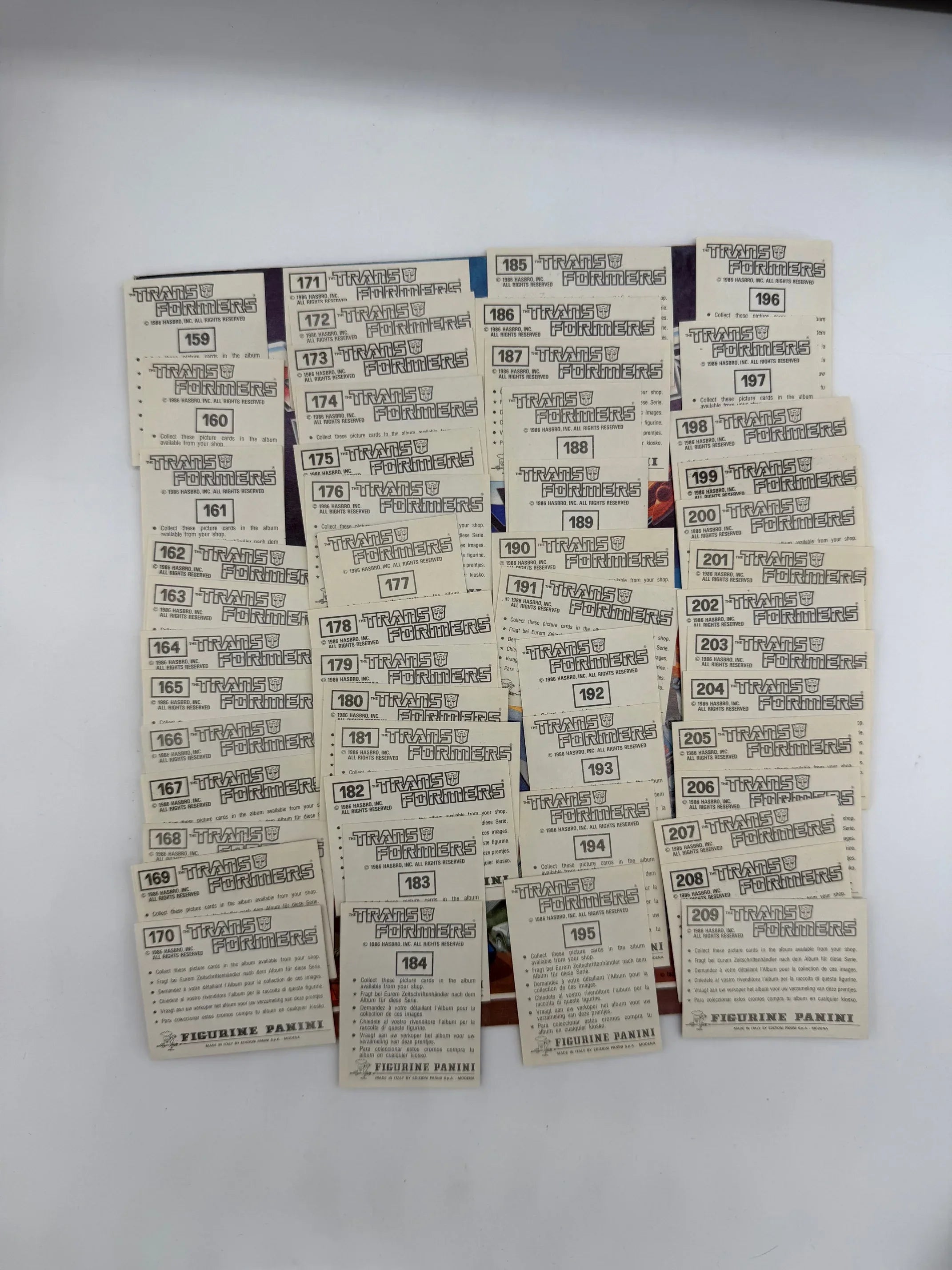 RARE 1986 Panini Transformers Sticker Album - 256 Un-Used Stickers - COMPLETE - Kang's Collectibles