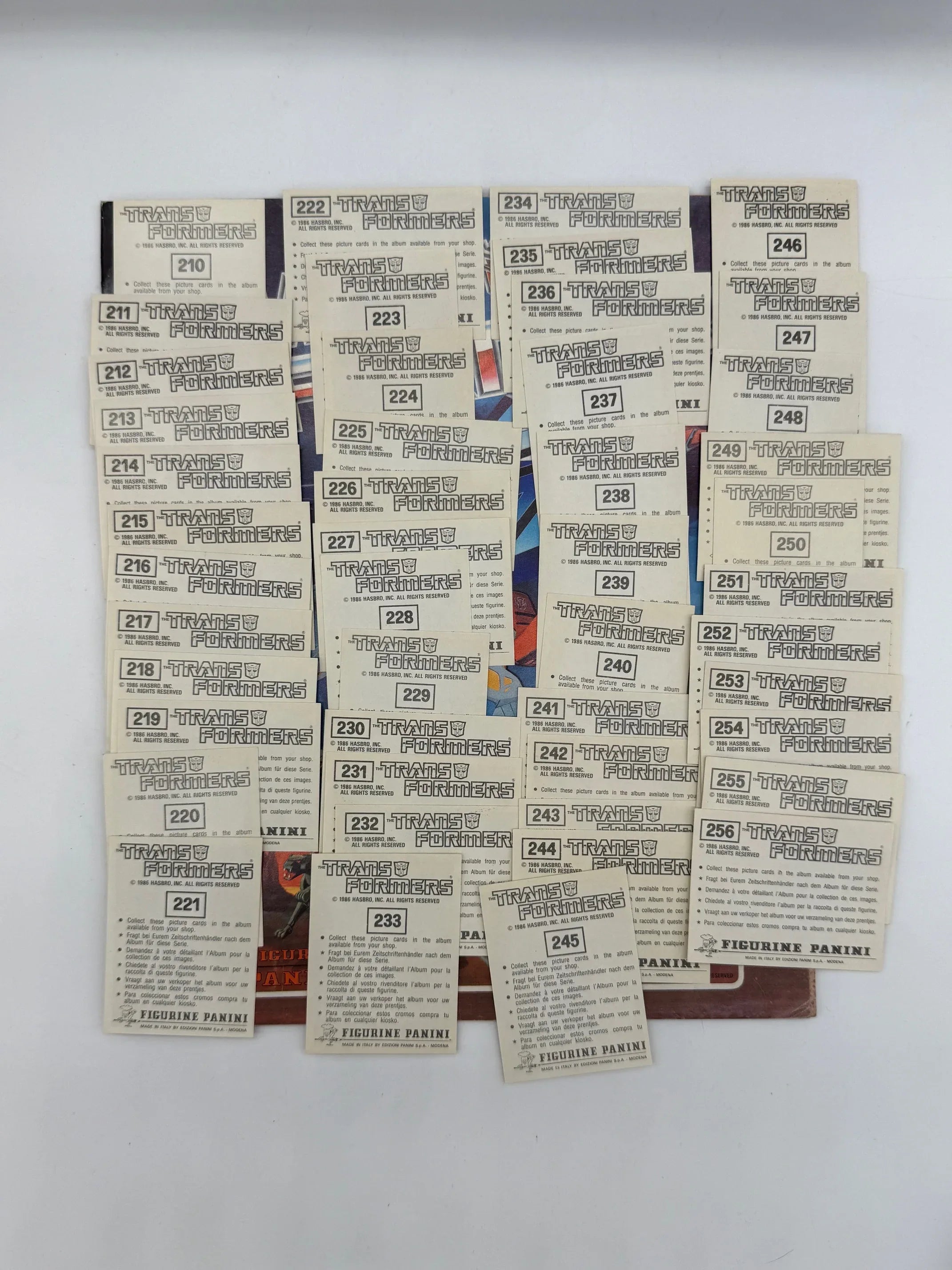 RARE 1986 Panini Transformers Sticker Album - 256 Un-Used Stickers - COMPLETE - Kang's Collectibles