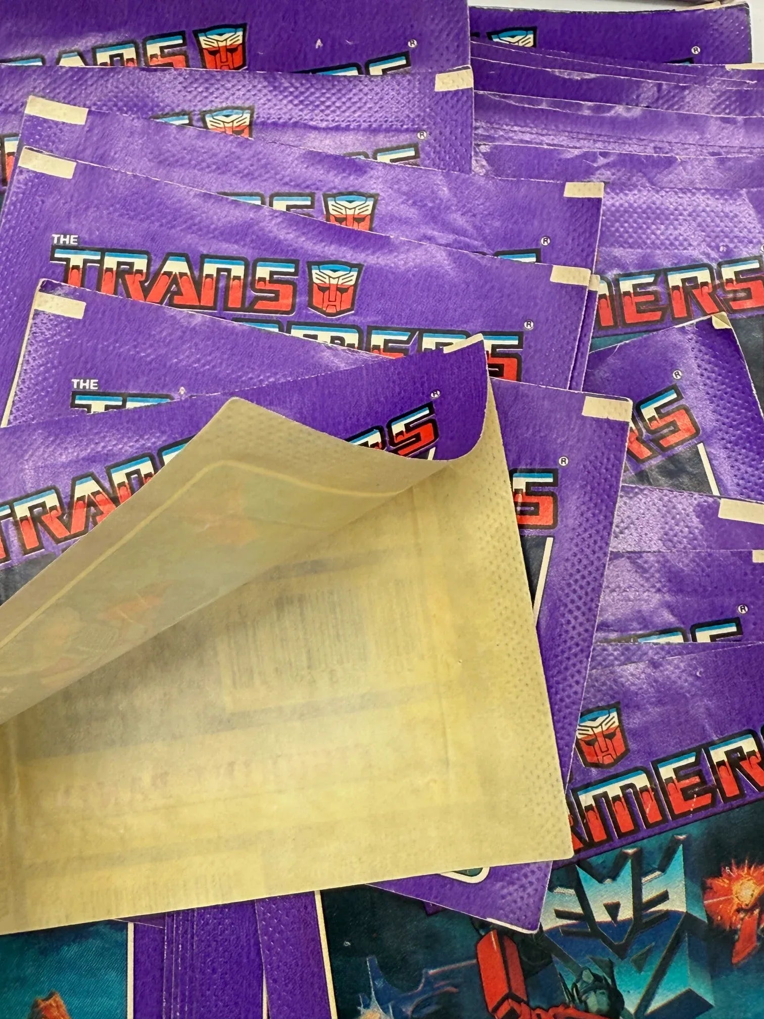 RARE 1986 Panini Transformers 500+ Un-Used Stickers & Display box - Kang's Collectibles