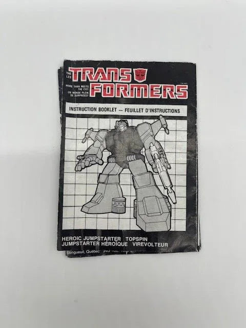 G1 Topspin Instructions - Kang's Collectibles
