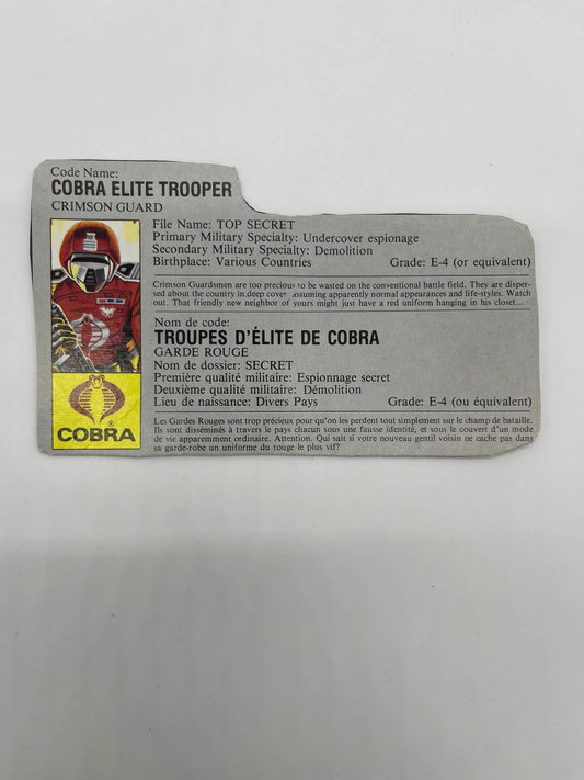 Crimson Guard File Card - Kang's Collectibles