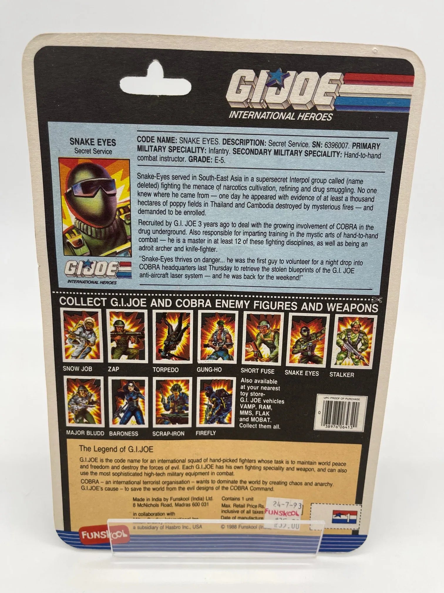 1987 Funskool - Snake Eyes MOC - Kang's Collectibles