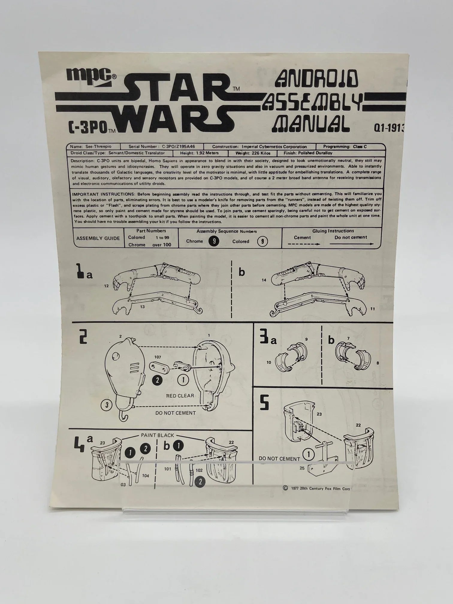 MPC Star Wars Android Assembly Instructions - Kang's Collectibles