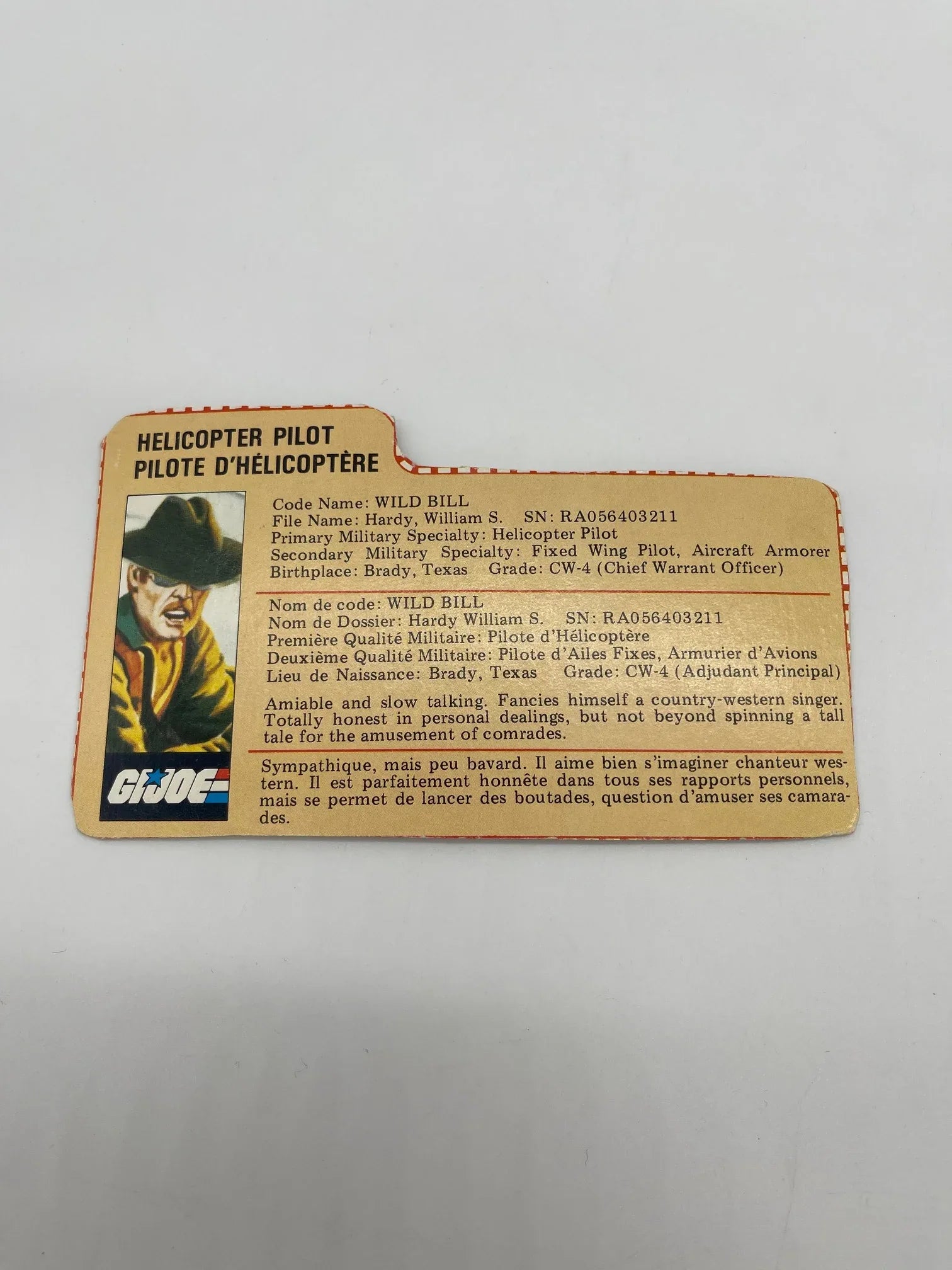 Wild Bill File Card - Kang's Collectibles