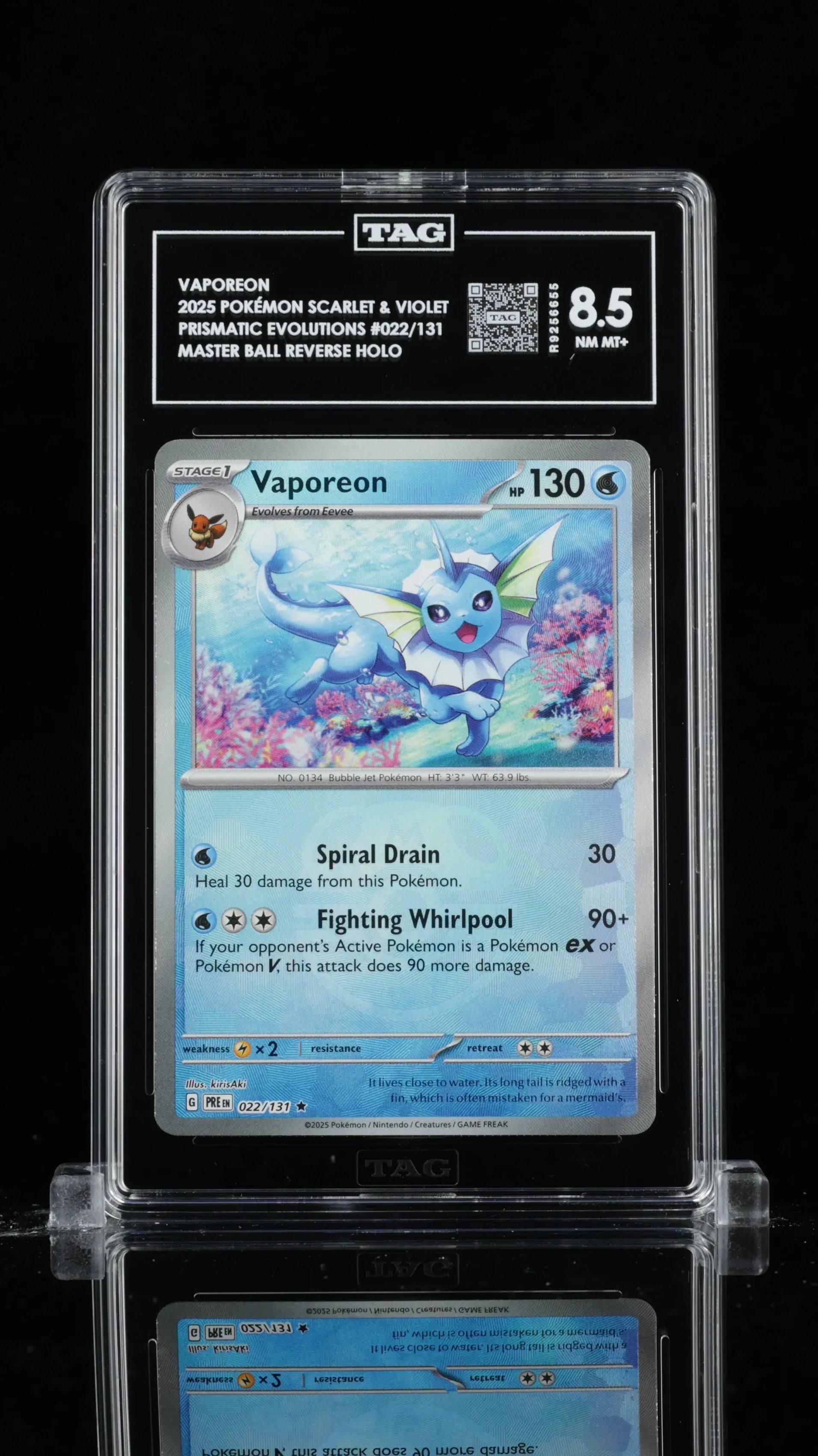 TAG 8.5 - Vaporeon #022 - Pokeball - Kang's Collectibles