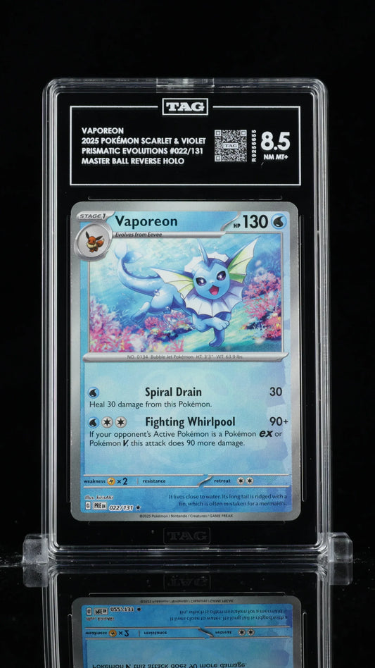 TAG 8.5 - Vaporeon #022 - Pokeball - Kang's Collectibles