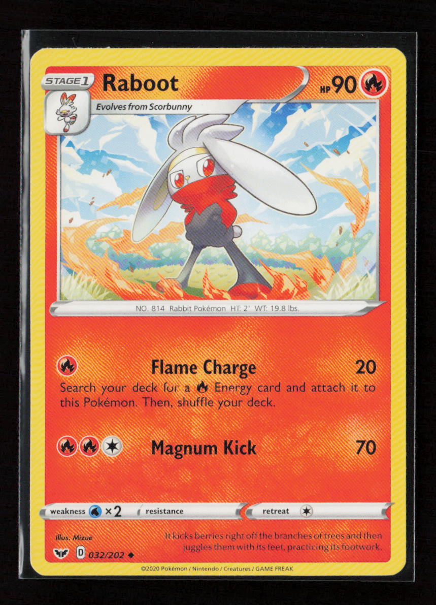 Raboot (032) Uncommon SWSH01: Sword & Shield Base Set 032/202 LP