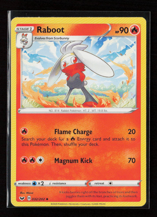 Raboot (032) Uncommon SWSH01: Sword & Shield Base Set 032/202 LP