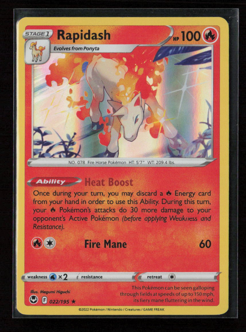 Rapidash Holo Rare SWSH12: Silver Tempest 022/195 LP