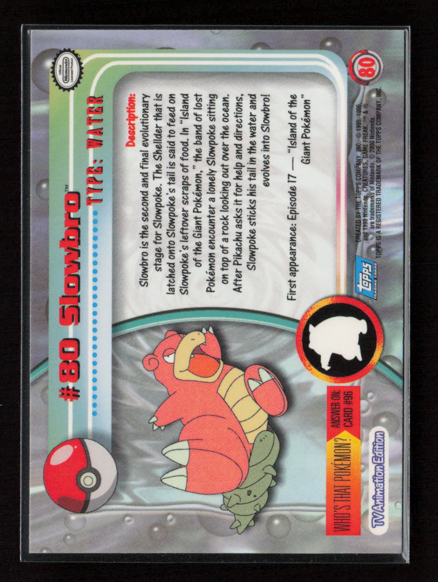 Slowbro Topps Pokemon TV Animation Edition Series 2 80 LP (Back)