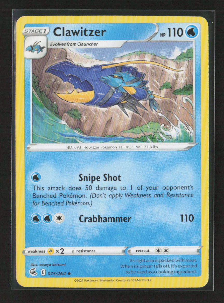Clawitzer Uncommon SWSH08: Fusion Strike 075/264 NM