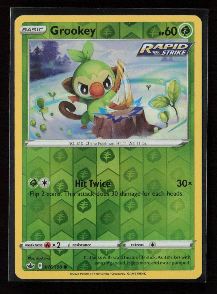 Grookey Common SWSH06: Chilling Reign 016/198 LP - Kang's Collectibles