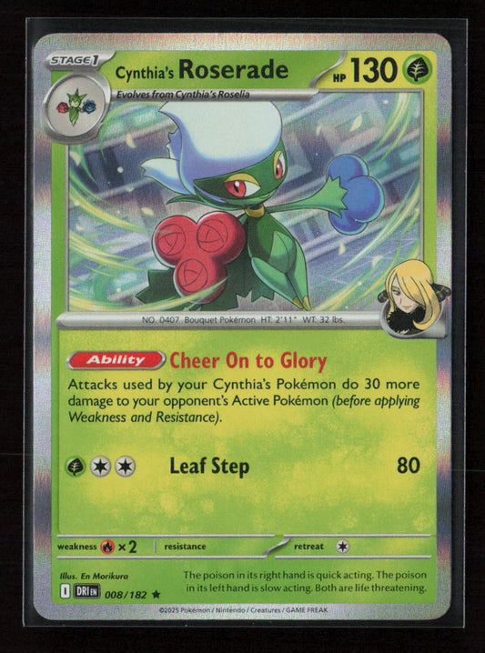 Cynthia's Roserade Rare SV10: Destined Rivals 008/182 NM
