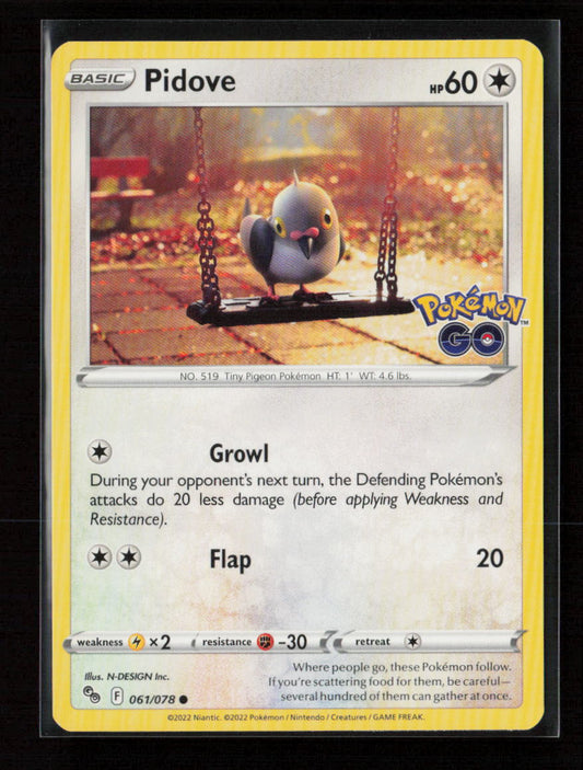 Pidove Common Pokemon GO 061/078 NM