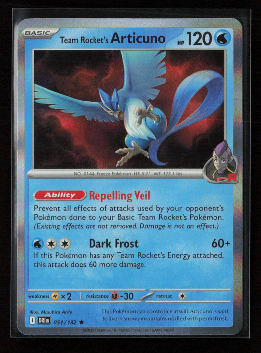 Team Rocket's Articuno Rare SV10: Destined Rivals 051/182 NM