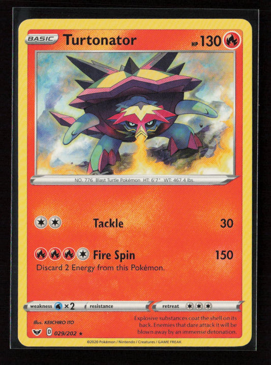 Turtonator Rare SWSH01: Sword & Shield Base Set 029/202 LP