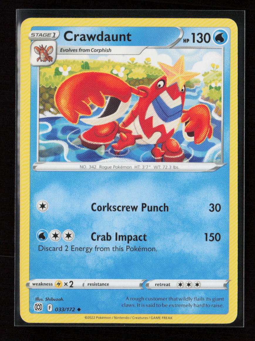 Crawdaunt Uncommon SWSH09: Brilliant Stars 033/172 NM