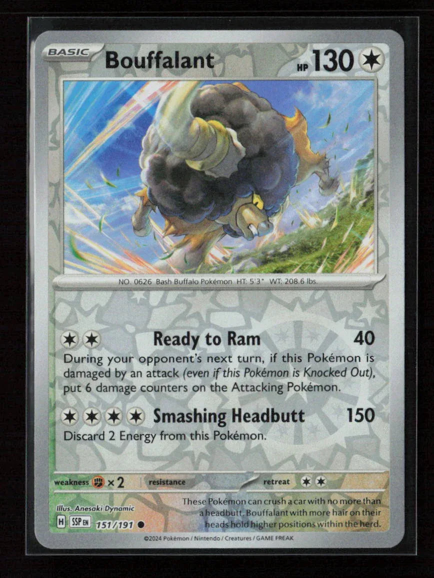 Bouffalant Common SV08: Surging Sparks 151/191 NM - Kang's Collectibles